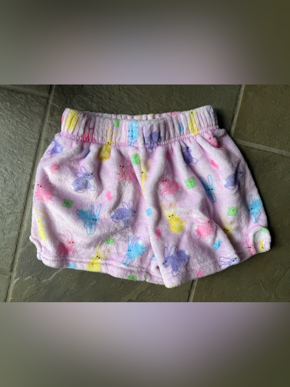 Iscream Plush Pastel Peeps Bunny Shorts - Pink 6 7 8